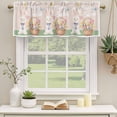 thumbnail image 2 of Happy Easter Curtain Valances for Windows, Kitchen Valance Window Treatments Panel 2 Pack, Cute Bunny Colorful Eggs Spring Flowers Green Rod Pocket Short Curtains for Bathroom Bedroom 60 x 18 Inch, 2 of 8