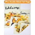thumbnail image 2 of Set Of 2 Fall Pumpkin Welcome Garden Flags, Double Sided, 12"x18", Polka Dots & Buffalo Plaid, Best For Fall/Thanksgiving Decorations, 2 of 6