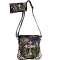 thumbnail image 1 of Gold Rush MG21WC106SET-GN - CAM Rhinestone Cross Embroidery Messenger Bag with Matching Wallet - Green & Cam, 1 of 1