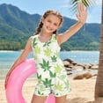 thumbnail image 5 of Xoenoiee Tropical Palm Leaves Print Girls Tankini Swimsuit Two Piece Swimsuits Breathable Bathing Suit Girls' Swimwear Tank Top and Swim Bottoms, Size 12-13 Years, 5 of 7