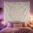thumbnail image 2 of Floral Garden Circular with Mandala Muted Subtle, Serene Watercolor for Plant Lovers, Aesthetic Wall Decor, Valentine'S Day Gift, Tapestry Wall Hanging for Dorm and Living Room, 2 of 7