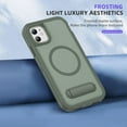 thumbnail image 5 of Dteck Magnetic & Seamless Stand for iPhone 11, Compatible with MagSafe, Military Grade Drop Protection, Slim Frosted Rugged Kickstand Phone Case for iPhone 11,Green, 5 of 7