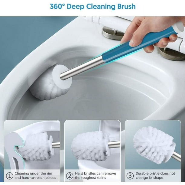 SUGARDAY Toilet Brush and Holder Set Toilet Bowl Brush and Caddy Scrub Brush with Holder SUGARDAY Toilet Brush and Holder Set Toilet Bowl Brush and Caddy Scrub Brush with Holder - Image 5
