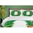 thumbnail image 4 of Ambesonne Christmas Alphabet Duvet Cover Sets, Letter O Letter, 2-King, White Green, 4 of 6