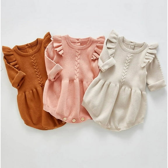 Long Sleeve Frill Sweater Romper