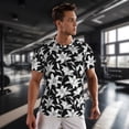 thumbnail image 3 of Wukai Lilies Flowers Print Men's Short-Sleeved Mesh T-Shirt,Quick-Dry Short Sleeve Workout T-Shirt-6X-Large, 3 of 8