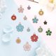 thumbnail image 4 of 140 piezas de dijes de flores de esmalte de aleación, 4 estilos, 4 colores y margaritas de metal, colgantes con lazo, dijes colgantes de plantas de una sola cara para hacer joyas., 4 of 7