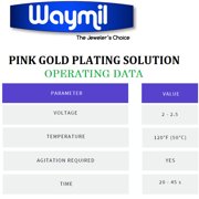 Eco-friendly PINK Color Gold Plating Solution for Bath Plating 1 Quart 32 Oz