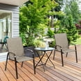 thumbnail image 3 of SUGIFT 2 Pieces Dining Chair Patio Outdoor Dining Chair with Armrest Gray, 3 of 6