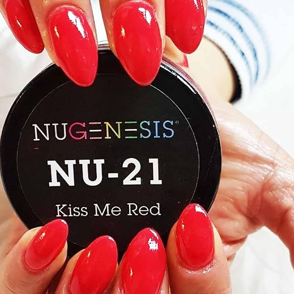NUGENESIS Nail Color Dip Dipping Powder 1oz/jar - NU21 Kiss Me Red