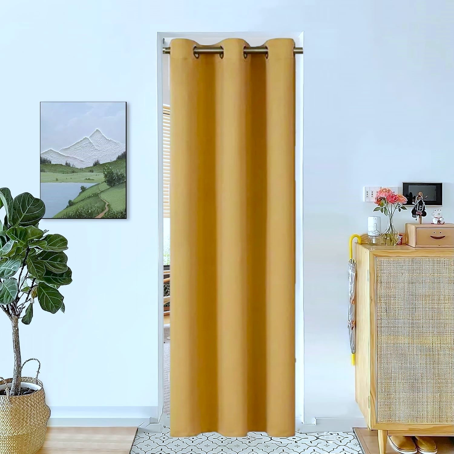 Blackout window curtain for living room / bedroom drapes divider room panel thermal grommet Set of 2 panels , 37 by 84 inch, GOLD color K68