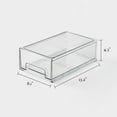 thumbnail image 2 of Set of 2 Stackable Refrigerator Organizer Bins with Pull-out Drawer Clear Plastic Kitchen Storage Box for Fridge and Cabinets, 8.1" x 13.2" x 4.3", 2 of 7