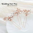thumbnail image 3 of Crystal Bride Wedding Hair Pins Silver Rhinestone Hair Piece Bridal Hair Jewelry Accessories for Women HP130 (Silver), 3 of 4