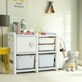 thumbnail image 2 of Costway Kids Toy Storage Organizer Toddler Playroom Furniture w/ Plastic Bins Cabinet Gray, 2 of 10