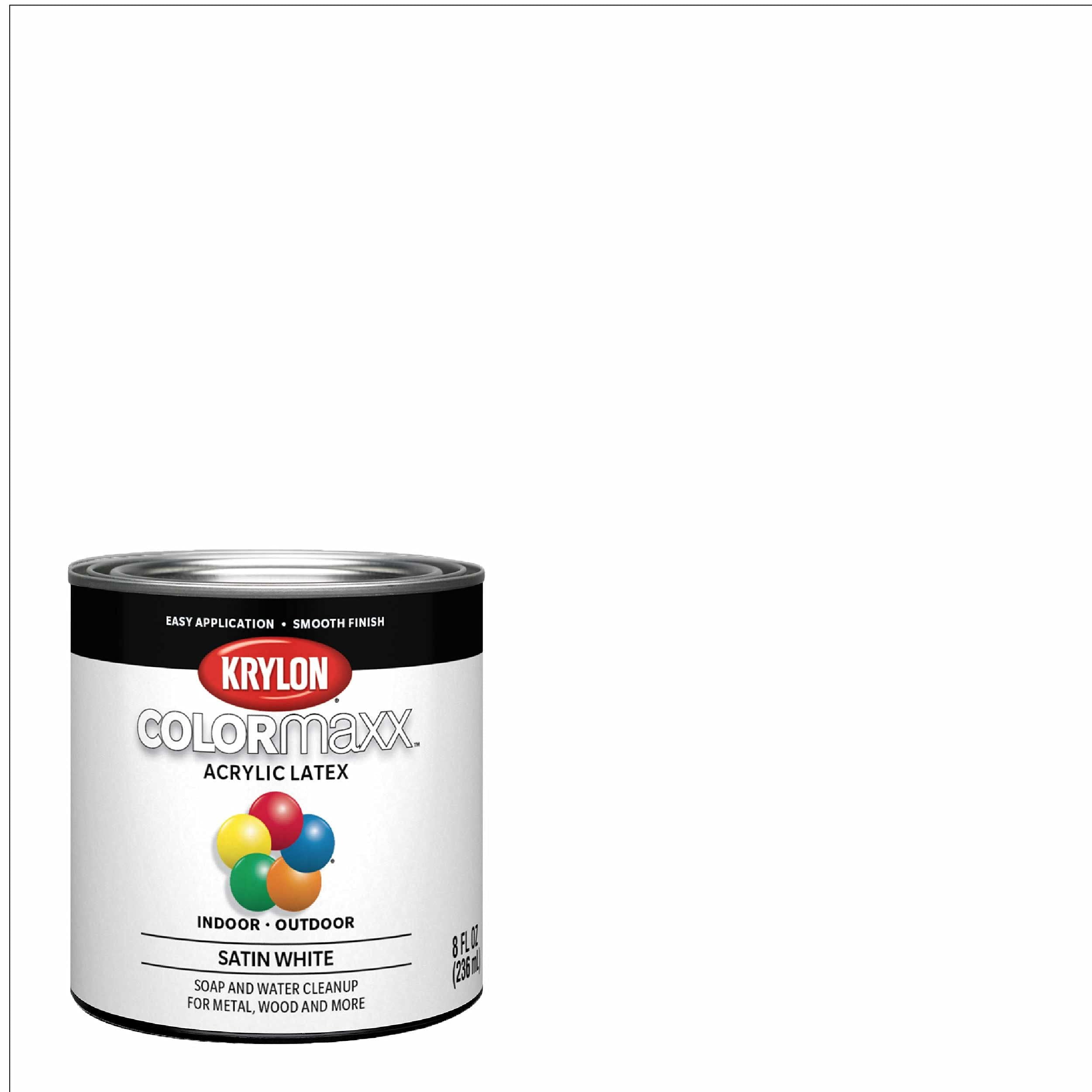Krylon COLORmaxx Brush On, Satin, White, 1 Quart