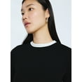 thumbnail image 4 of Scoop Women’s Double Layer Rib Tee with Long Sleeves, Sizes XS-XXL, 4 of 5