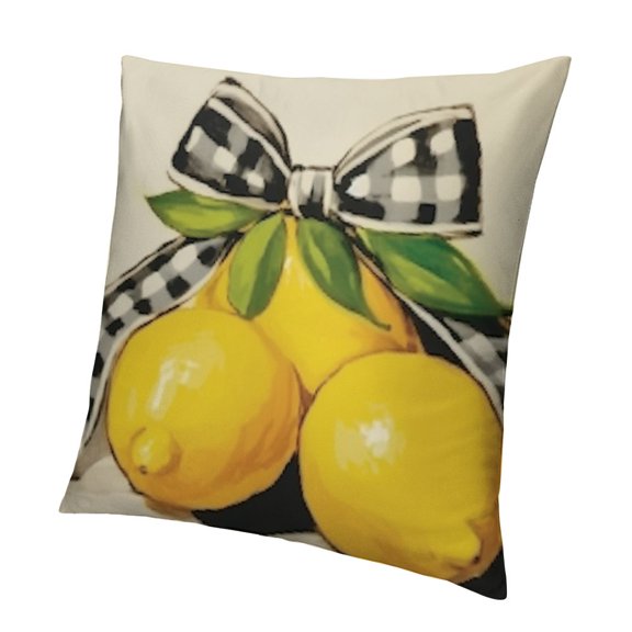 Home Sweet Home Lemon Summer Throw Pillow Covers, Stripes Bow Summer Spring Decoration Cushion Case for Sofa Couch Home Decor