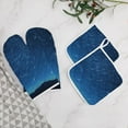 thumbnail image 5 of Galaxy Star Outer Space Oven Mitts And Pot Holders Sets of 4 Oven Gloves Set Potholders for Kitchen Cooking Baking Grilling Anti Scald Hot Pads And Heat Resistant, 5 of 6