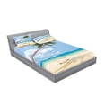 thumbnail image 2 of Ambesonne Tropical Fitted Sheet & Pillow Sham Set, Coconut Palms Island, Full, Cream Blue Green, 2 of 2