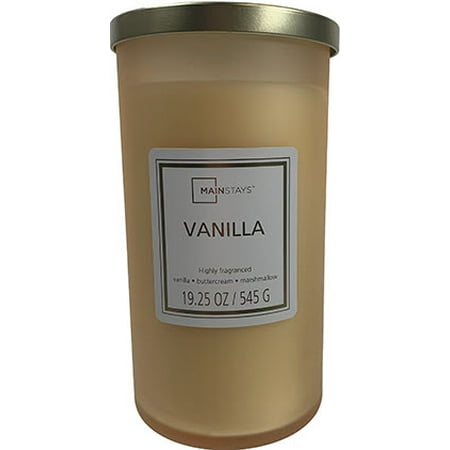Mainstays Frosted Glass Single-Wick Candle 19 oz, Vanilla