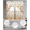 thumbnail image 3 of Orange White Pumpkins Fall Kitchen Curtains Sets 36 Inch Length with Valance, Thanksgiving Botanical Leaves Swag Valances and Tiers Curtain Set Drapes Swag Curtains for Living Room, Bathroom, Bedroom, 3 of 6