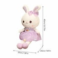thumbnail image 2 of Bunny Stuffed Animal Organic Cotton Baby Plush Toys Wearing Pink Plaid Dress, 15" Easter Stuffed Animal Bunny Plush Stuffed Animal Dolls Toys on Easter Party Birthday Christmas, 2 of 6