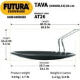 thumbnail image 3 of Hawkins Futura Hard Anodized Concave Tava Griddle with Steel Handle, 3 of 6