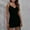 A01841-Black, variant on CALAFEBILA Plus Size Dress for Women Sleeveless V-neck Solid Color Mini Party Dress Formal Lace-up Slim Short Junior Dresses