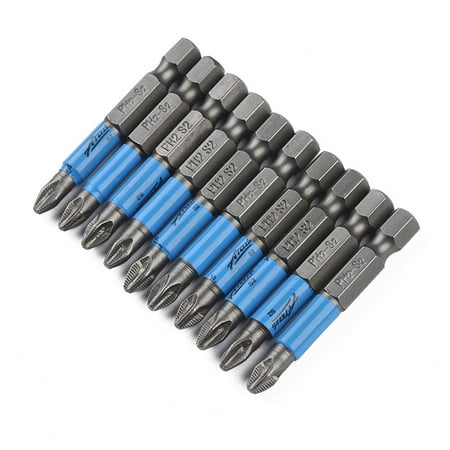

Yuan 10pcs 50mm PH2 Phillips Tip Screwdriver Bit Set Anti Electric Magnetic Screwdriver Bits