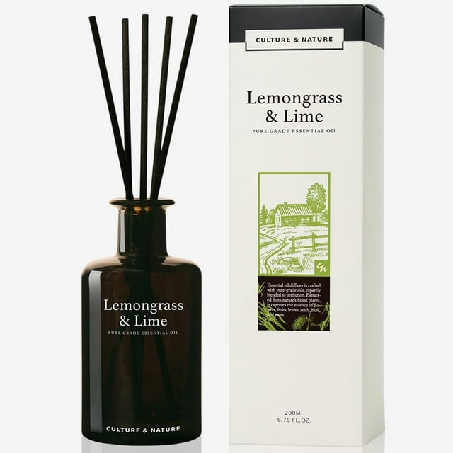 CULTURE & NATURE Lemongrass & Lime Scented Pure Grade Essential Oil Diffuser
