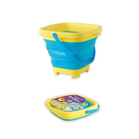 Beach Toys Collapsible Soft Plastic Buckets Portable Telescopic Water Toys Weather Resistant Durable Material Outdoor Summer Beach Decor For Seaside Pool(Blue)