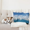 thumbnail image 4 of Ambesonne Ocean Throw Pillow Cover 2 Pack, Modern Sail Boat on Sea, 20", Sky Blue and White, 4 of 5
