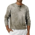 thumbnail image 2 of Inglocry Mens Fashion Casual Front Basic Long Sleeve Henley T-Shirts Tie Dye Soft Basic Tops For Men Gray XL, 2 of 5