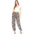 thumbnail image 5 of Sakkas Akilla Women's Loose Printed Yoga Elephant Pants Elastic Waist w/Pocket - Black - One Size, 5 of 5