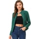 thumbnail image 1 of Chaqueta corta de motociclista Allegra K Piel sintética lago verde S, 1 of 6