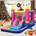 thumbnail image 2 of Costway 4-in-1 Kids Princess-themed Bouncer with Slide Basketball Hoop With 480W Blower, 2 of 11