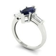 thumbnail image 2 of Clara Pucci 14K White Gold 2ct BlueSapphire Three-Stone Ring for Women, 2 of 7