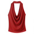 thumbnail image 4 of Xijirk Women Tank Top Draped Neck Sleeveless Slim Fit Camisole for Daily Casual Wear,RD2,L-2, 4 of 5