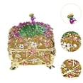 thumbnail image 6 of yuksok Jewelry Box Peacock Trinket Box Creative Desktop Collectible Ornament Decorative Golden, 6 of 9
