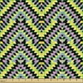 thumbnail image 2 of Abstract Sofa Upholstery Fabric by the Yard, Oriental Art of Diamond Shaped Motifs Forming Colorful Zigzags, Decorative Fabric for DIY and Home Accents, Pastel Yellow Multicolor by Ambesonne, 2 of 5
