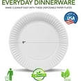 thumbnail image 2 of 9-Inch Paper Plates Uncoated, Everyday Disposable Plates 9" Paper Plate Bulk, White, 500 Count, 2 of 4