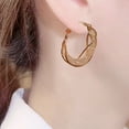 thumbnail image 1 of Xihbxyly Pendientes Retorcidos, Elegantes Ganchos para La Oreja con Diamantes de Imitación, Joyería de Moda Única, Diseño Llamativo, Regalo Perfecto para Tus Seres Queridos, Adecuados para Cualquier, 1 of 3