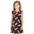 thumbnail image 1 of Fotbe Popcorn Vestido de Dormir para Niñas de 3 a 10 Años, Mangas Cortas, Estilo Princesa, Pijama Camisón con Mangas Voladas-Small, 1 of 6