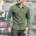 thumbnail image 2 of BiZtdJrK Quick Dry Cargo Shirts for Men Big and Tall Long Sleeve Work Tops Outdoor Casual Button Down Blouse with Pockets, Army Green, S, 2 of 9