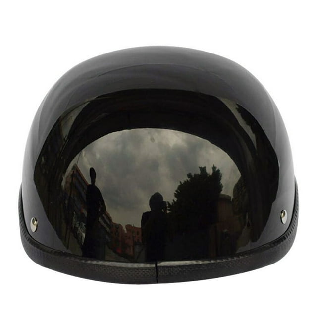 Yeacher Retro Style Motorcycle Half Helmet ABS+Cotton Plastic Cap- Bright Black for Motorcyclist Biker Ridder(One Size)Universal Washable