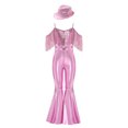 thumbnail image 4 of vastwit Combinaison Évasée à Sequins pour Filles avec Chapeau Fedora pour Banquet, Concours, Fête Rose 16, 4 of 6