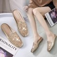 thumbnail image 2 of 2022 nuevos zapatos planos de moda para mujer, zapatos transpirables de verano para mujer, zapatos informales a la moda con puntera de goma negra, tacón bajo con lentejuelas 35 Gao Jinjia LED, 2 of 2