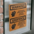 thumbnail image 4 of Wear Gloves Caustic Solutions Bilingual OSHA WARNING Vinyl Decal Label 18 Inch x 12 Inch - 10 Pack, 4 of 6