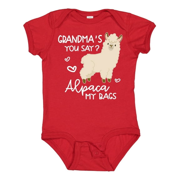 Inktastic Grandma's You Say Alpaca My Bags Boys or Girls Baby Bodysuit