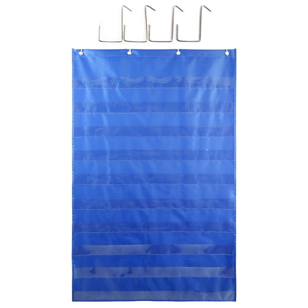 Organizador de demostraciones de clase con gráficos de bolsillo Suministros para maestros de aprendizaje temprano Azul